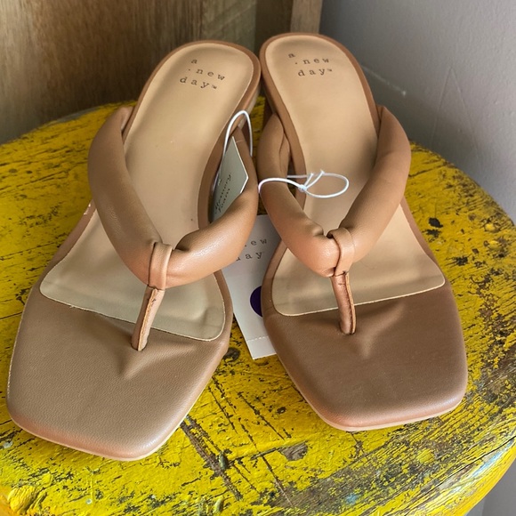 a new day Shoes - A new day brown/Elvie slide on heeled sandals